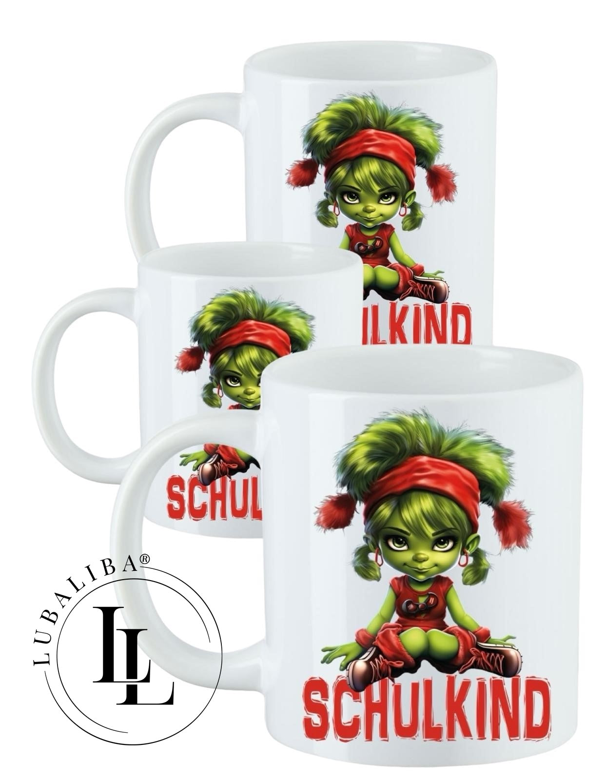 " SCHULKIND ZICKE " Kinderbecher Kunststoffbecher Karamiktasse Schulkind Motiv: KDT